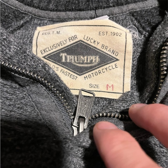 Medium vintage Triumph Motorcycles Quarter Zip - Picture 4 of 5